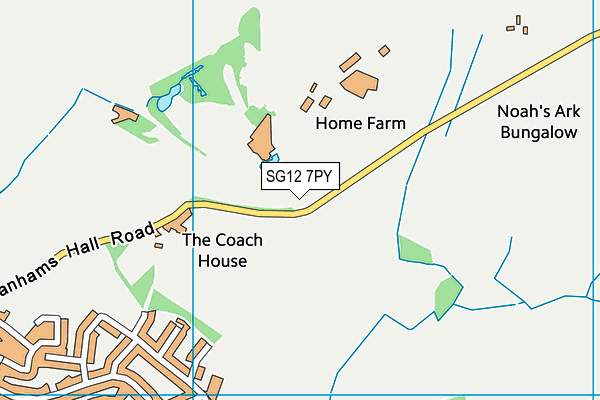 SG12 7PY map - OS VectorMap District (Ordnance Survey)