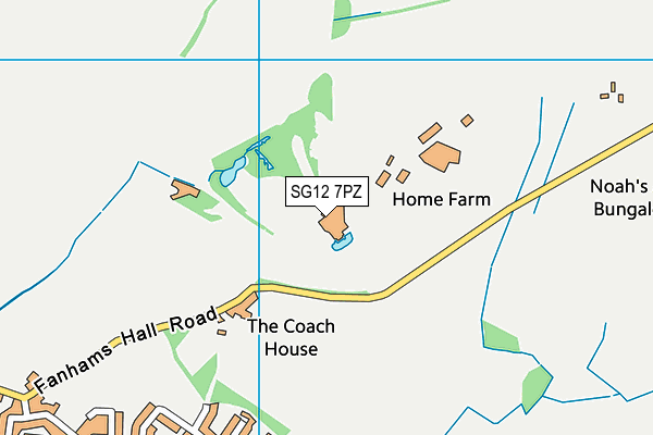 SG12 7PZ map - OS VectorMap District (Ordnance Survey)