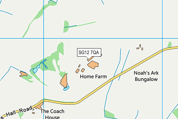 SG12 7QA map - OS VectorMap District (Ordnance Survey)