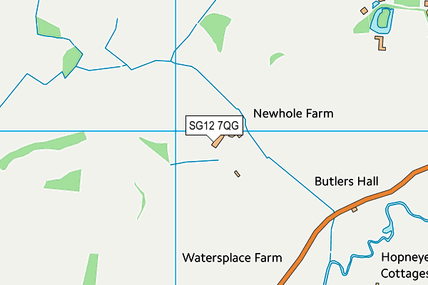 SG12 7QG map - OS VectorMap District (Ordnance Survey)