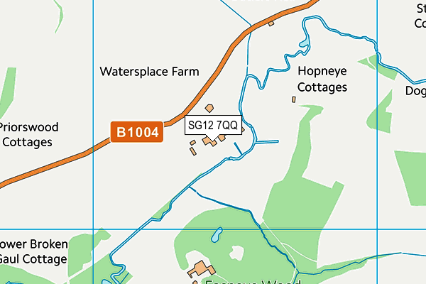 SG12 7QQ map - OS VectorMap District (Ordnance Survey)