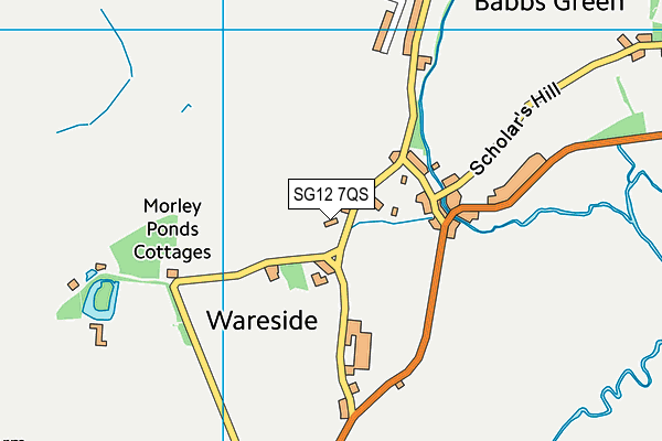 SG12 7QS map - OS VectorMap District (Ordnance Survey)