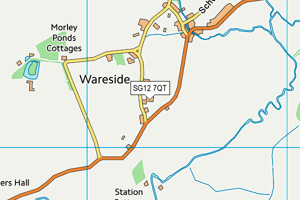 SG12 7QT map - OS VectorMap District (Ordnance Survey)