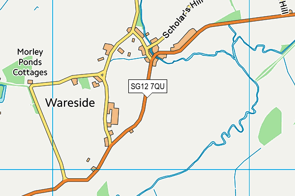 SG12 7QU map - OS VectorMap District (Ordnance Survey)