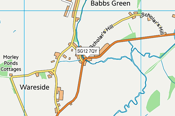 SG12 7QY map - OS VectorMap District (Ordnance Survey)