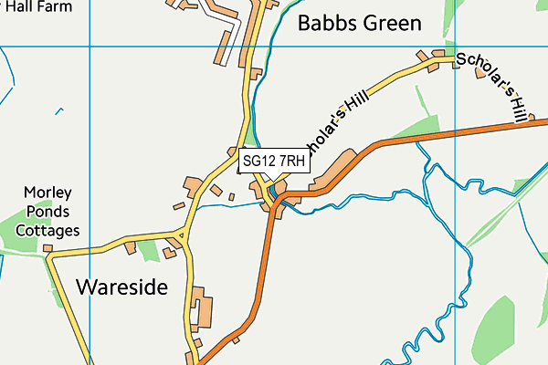 SG12 7RH map - OS VectorMap District (Ordnance Survey)