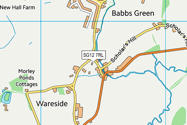 SG12 7RL map - OS VectorMap District (Ordnance Survey)