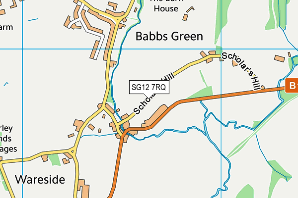 SG12 7RQ map - OS VectorMap District (Ordnance Survey)