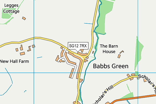 SG12 7RX map - OS VectorMap District (Ordnance Survey)