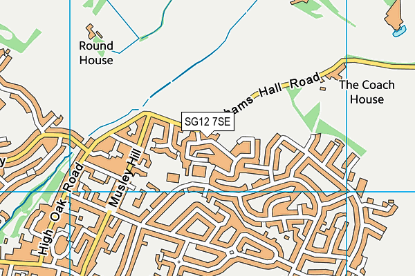 SG12 7SE map - OS VectorMap District (Ordnance Survey)