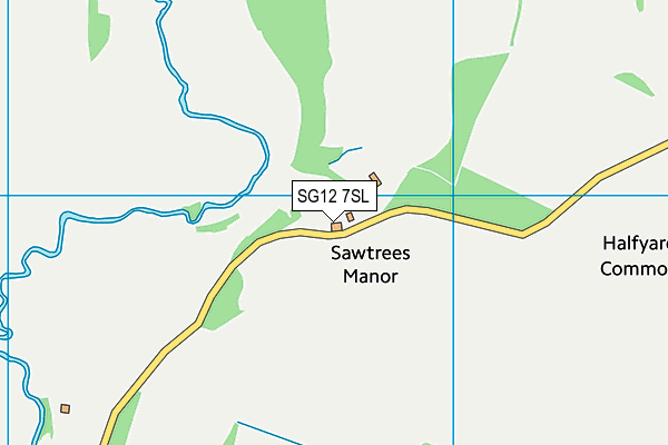 SG12 7SL map - OS VectorMap District (Ordnance Survey)