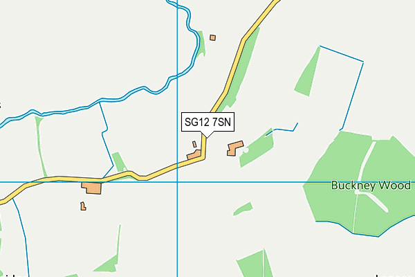 SG12 7SN map - OS VectorMap District (Ordnance Survey)