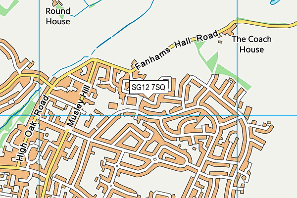 SG12 7SQ map - OS VectorMap District (Ordnance Survey)