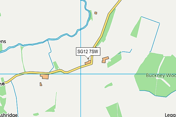 SG12 7SW map - OS VectorMap District (Ordnance Survey)