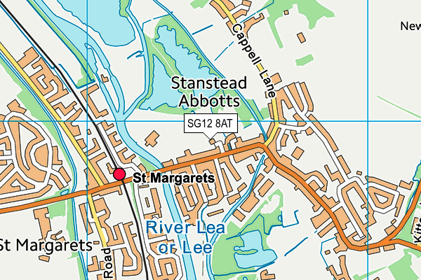 SG12 8AT map - OS VectorMap District (Ordnance Survey)