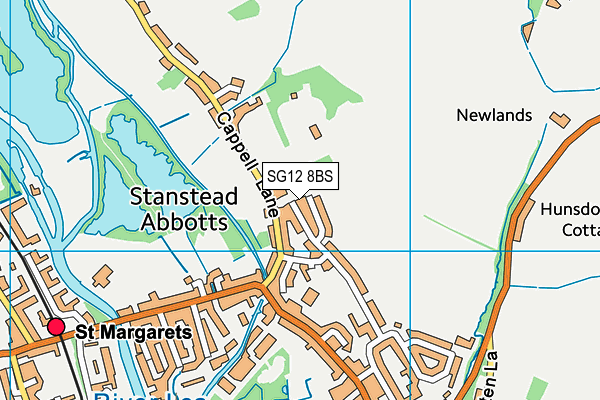SG12 8BS map - OS VectorMap District (Ordnance Survey)