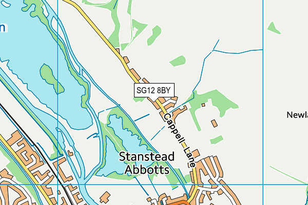 SG12 8BY map - OS VectorMap District (Ordnance Survey)