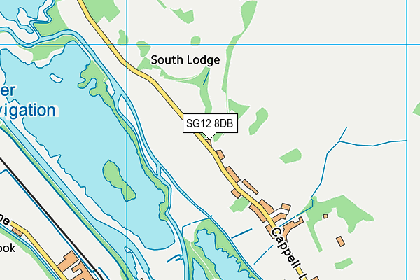 SG12 8DB map - OS VectorMap District (Ordnance Survey)