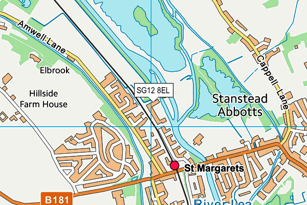 SG12 8EL map - OS VectorMap District (Ordnance Survey)