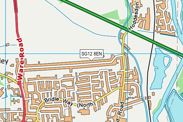 SG12 8EN map - OS VectorMap District (Ordnance Survey)