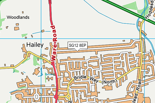 SG12 8EP map - OS VectorMap District (Ordnance Survey)