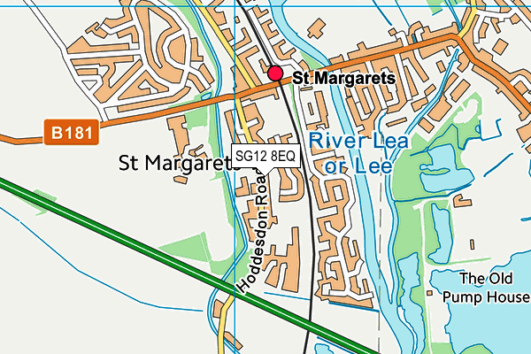 SG12 8EQ map - OS VectorMap District (Ordnance Survey)