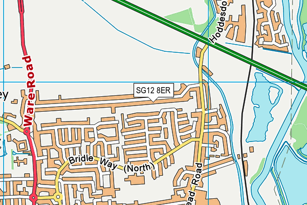 SG12 8ER map - OS VectorMap District (Ordnance Survey)