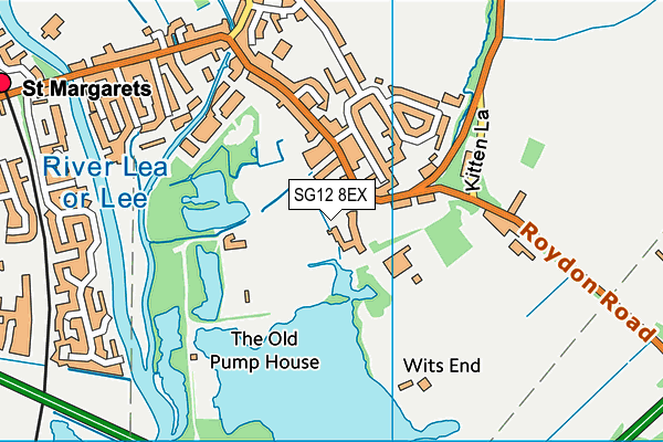 SG12 8EX map - OS VectorMap District (Ordnance Survey)