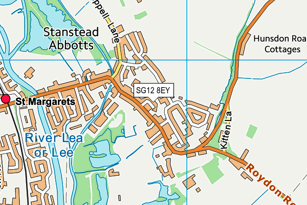 SG12 8EY map - OS VectorMap District (Ordnance Survey)