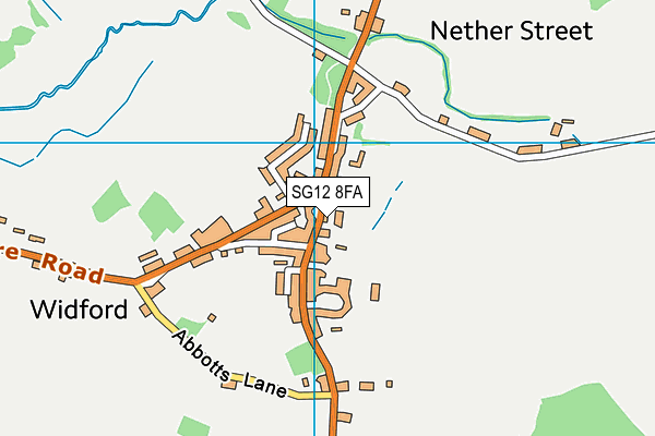 SG12 8FA map - OS VectorMap District (Ordnance Survey)