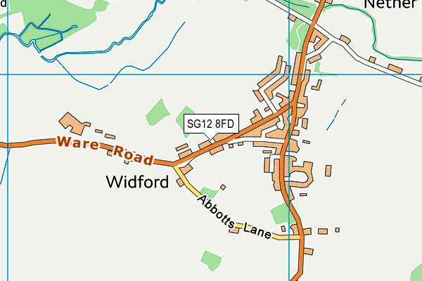 SG12 8FD map - OS VectorMap District (Ordnance Survey)