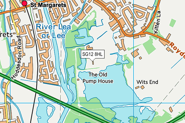 SG12 8HL map - OS VectorMap District (Ordnance Survey)