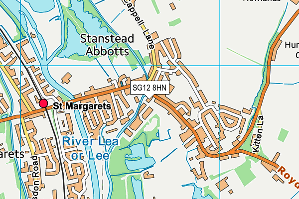 SG12 8HN map - OS VectorMap District (Ordnance Survey)