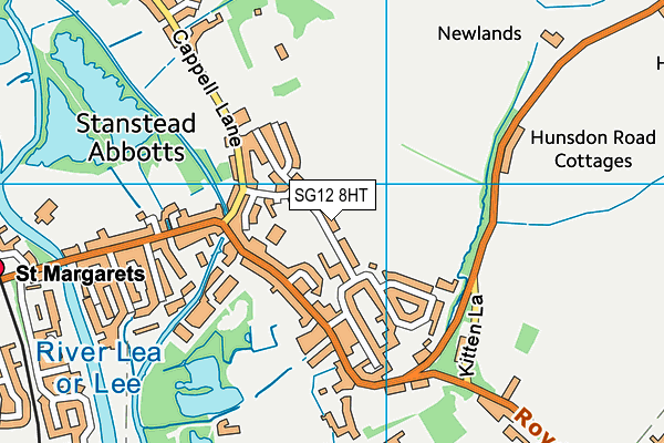 SG12 8HT map - OS VectorMap District (Ordnance Survey)