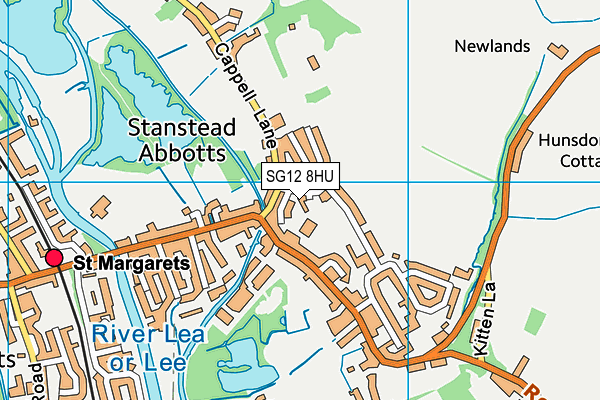 SG12 8HU map - OS VectorMap District (Ordnance Survey)