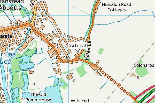 SG12 8JB map - OS VectorMap District (Ordnance Survey)