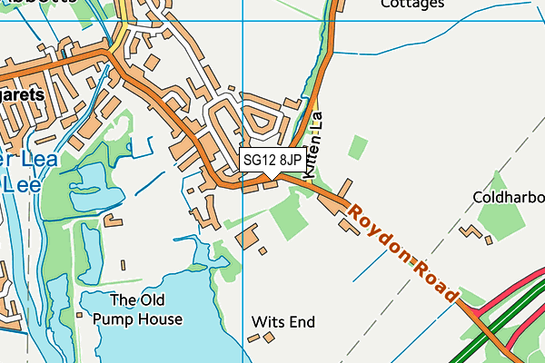 SG12 8JP map - OS VectorMap District (Ordnance Survey)