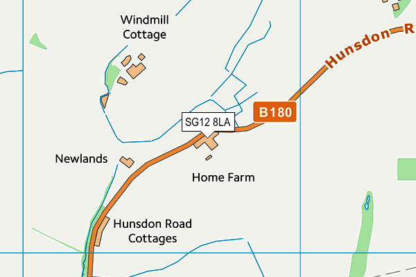 SG12 8LA map - OS VectorMap District (Ordnance Survey)