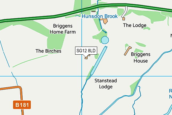 Briggens House Hotel And Golf Course (Closed) map (SG12 8LD) - OS VectorMap District (Ordnance Survey)