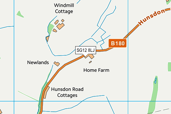 SG12 8LJ map - OS VectorMap District (Ordnance Survey)