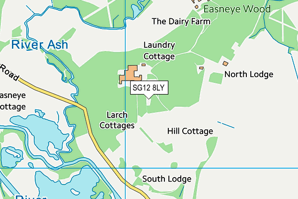 SG12 8LY map - OS VectorMap District (Ordnance Survey)