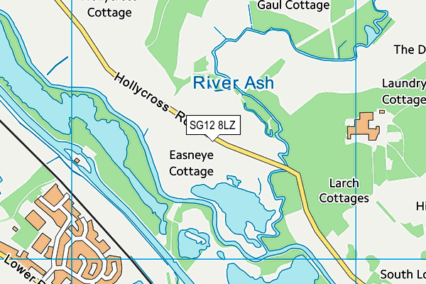 SG12 8LZ map - OS VectorMap District (Ordnance Survey)