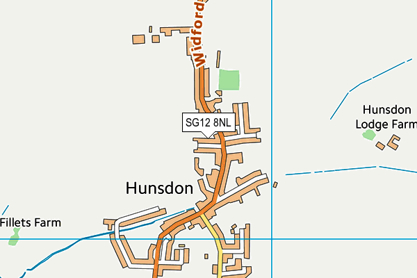 SG12 8NL map - OS VectorMap District (Ordnance Survey)