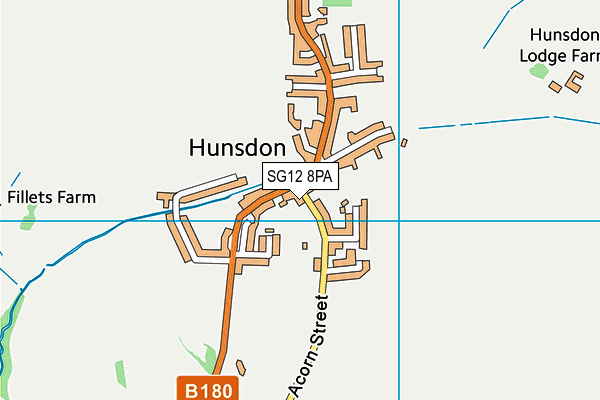 SG12 8PA map - OS VectorMap District (Ordnance Survey)