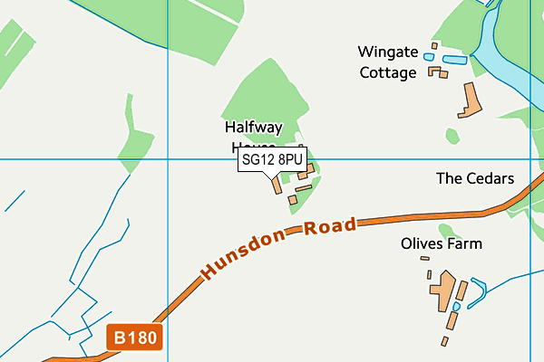 SG12 8PU map - OS VectorMap District (Ordnance Survey)