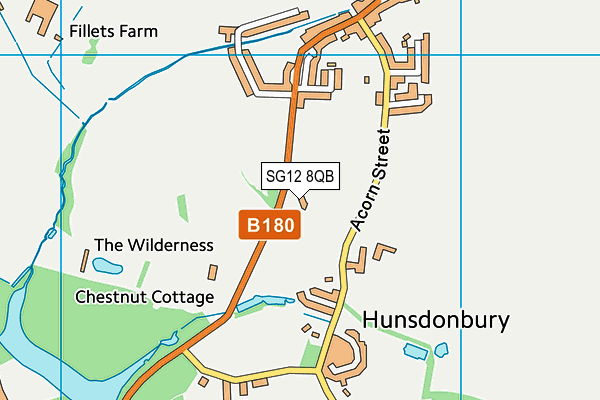 SG12 8QB map - OS VectorMap District (Ordnance Survey)