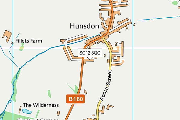 SG12 8QG map - OS VectorMap District (Ordnance Survey)