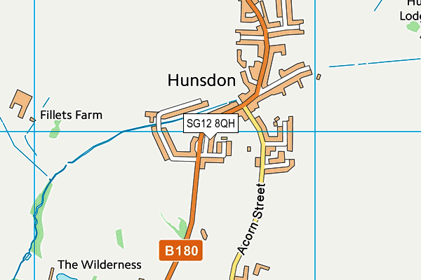 SG12 8QH map - OS VectorMap District (Ordnance Survey)