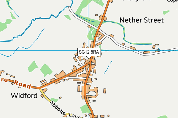 SG12 8RA map - OS VectorMap District (Ordnance Survey)