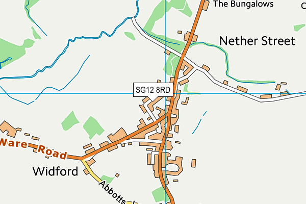 SG12 8RD map - OS VectorMap District (Ordnance Survey)